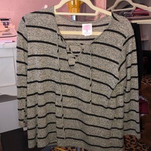 Grey and black stripe shirt